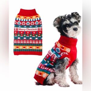 NWOT Festive Red Christmas Dog Sweater Size Large